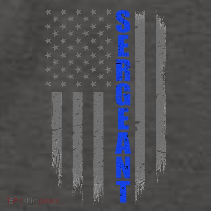 Thin Blue Line Flag For Police Sergeant Vector Backpack