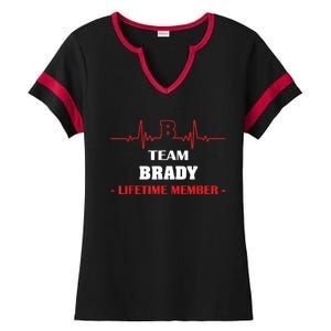 Team BRADY Lifetime Member Blood Completely Family Ladies Halftime Notch Neck Tee