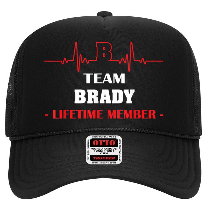 Team BRADY Lifetime Member Blood Completely Family High Crown Mesh Back Trucker Hat