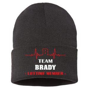 Team BRADY Lifetime Member Blood Completely Family Sustainable Knit Beanie