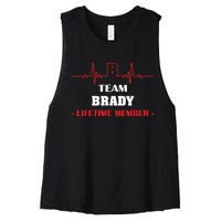 Team BRADY Lifetime Member Blood Completely Family Women's Racerback Cropped Tank