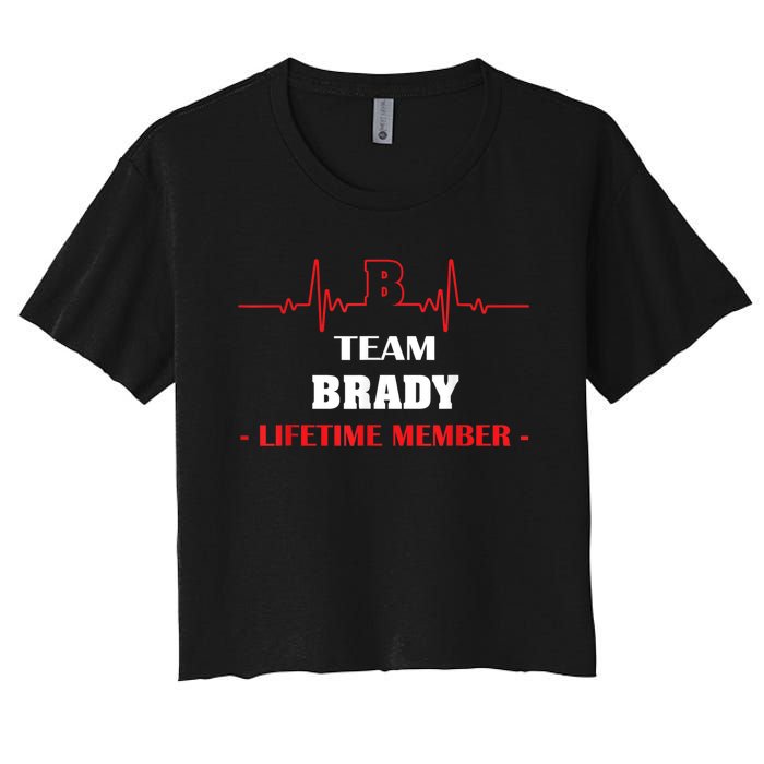 Team BRADY Lifetime Member Blood Completely Family Women's Crop Top Tee