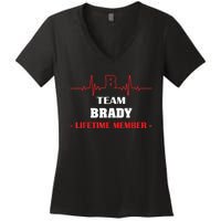 Team BRADY Lifetime Member Blood Completely Family Women's V-Neck T-Shirt