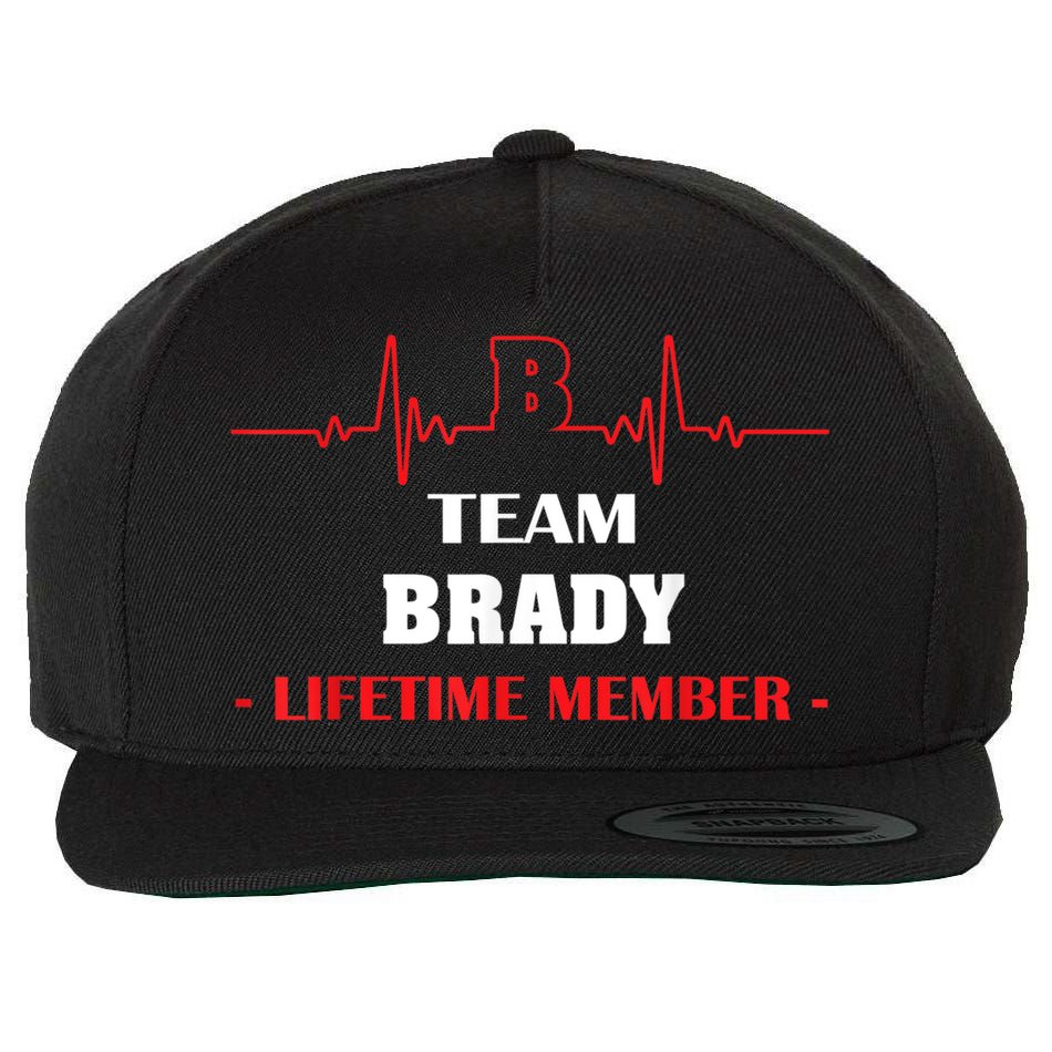 Team BRADY Lifetime Member Blood Completely Family Wool Snapback Cap