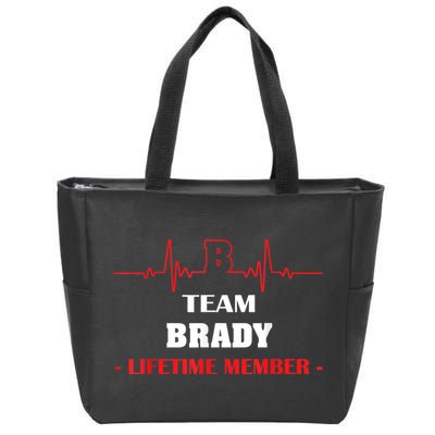 Team BRADY Lifetime Member Blood Completely Family Zip Tote Bag
