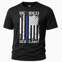 Thin Blue Line Retired Police Sergeant Retirement Gift Cooling Performance Crew T-Shirt