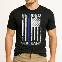 Thin Blue Line Retired Police Sergeant Retirement Gift Cooling Performance Crew T-Shirt