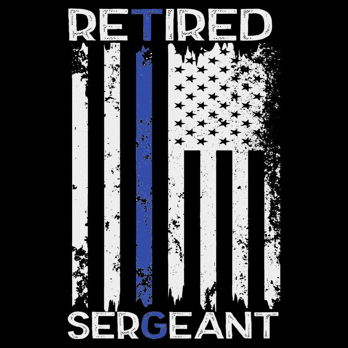 Thin Blue Line Retired Police Sergeant Retirement Gift Hoodie
