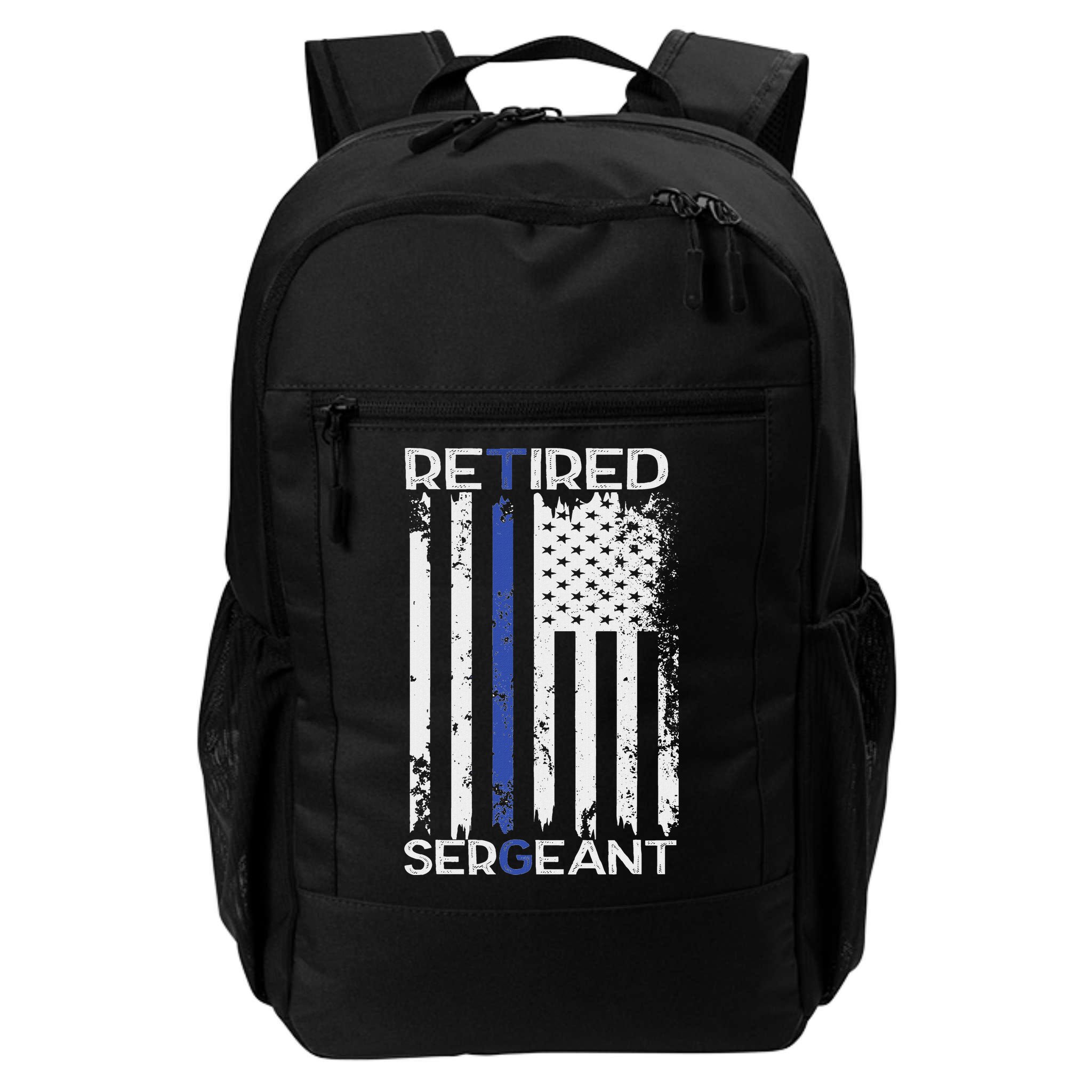 Thin Blue Line Retired Police Sergeant Retirement Gift Backpack