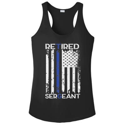 Thin Blue Line Retired Police Sergeant Retirement Gift Ladies PosiCharge Competitor Racerback Tank