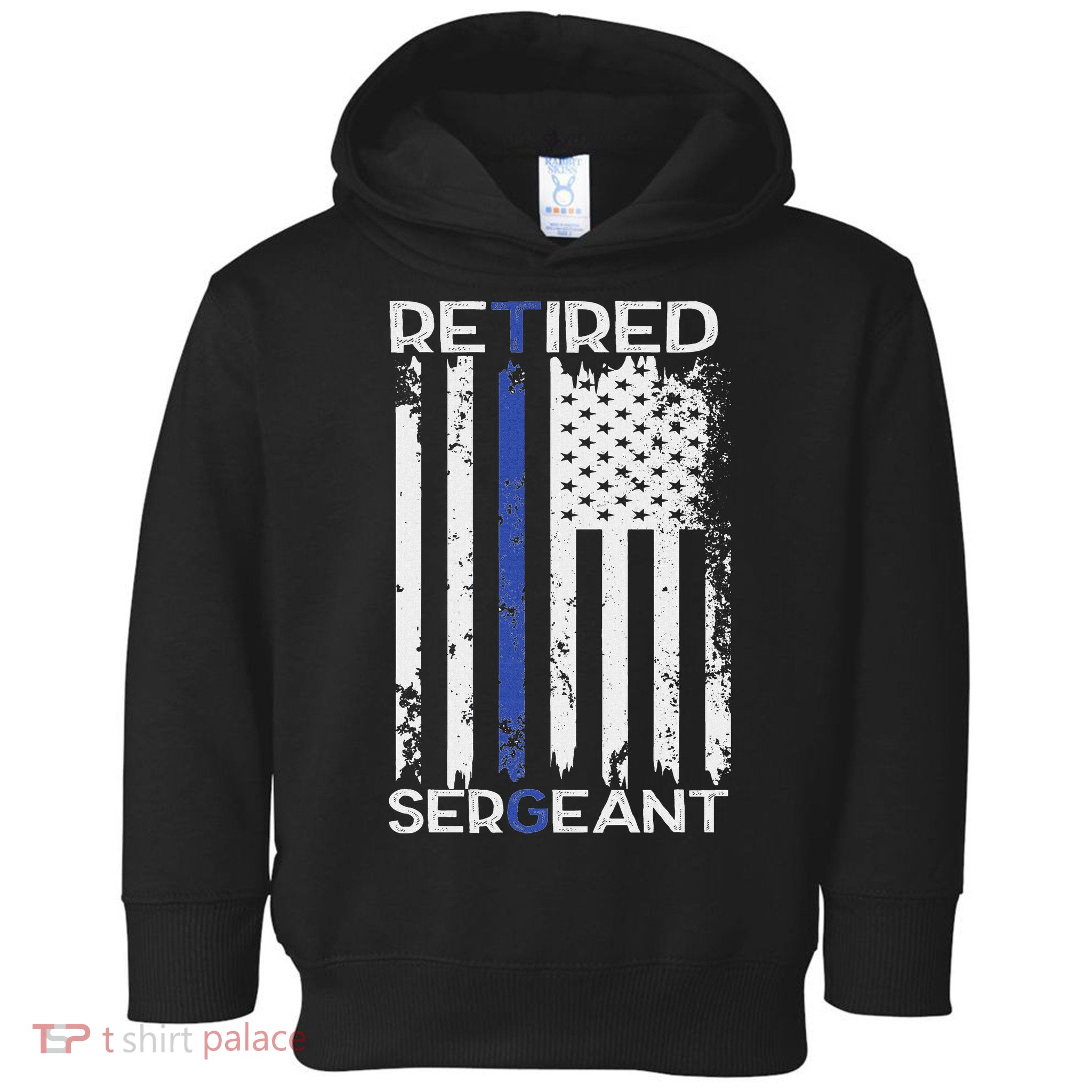Thin Blue Line Retired Police Sergeant Retirement Gift Toddler Hoodie