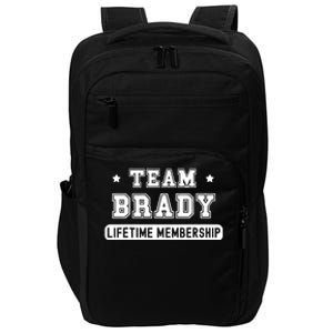 Team Brady Lifetime Membership Funny Impact Tech Backpack