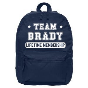 Team Brady Lifetime Membership Funny 16 in Basic Backpack