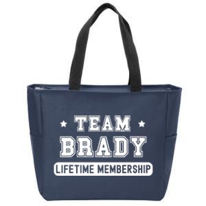 Team Brady Lifetime Membership Funny Zip Tote Bag