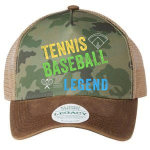 Tennis Baseball Legend, Funny Tennis Baseball Lovers Legacy Tie Dye Trucker Hat