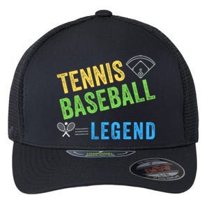 Tennis Baseball Legend, Funny Tennis Baseball Lovers Flexfit Unipanel Trucker Cap