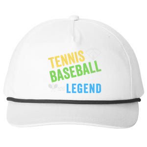 Tennis Baseball Legend, Funny Tennis Baseball Lovers Snapback Five-Panel Rope Hat