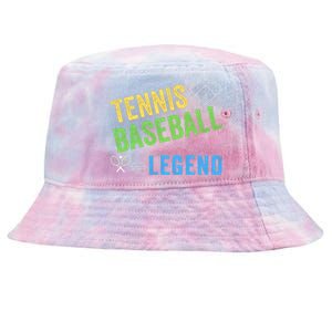 Tennis Baseball Legend, Funny Tennis Baseball Lovers Tie-Dyed Bucket Hat