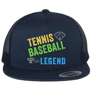 Tennis Baseball Legend, Funny Tennis Baseball Lovers Flat Bill Trucker Hat