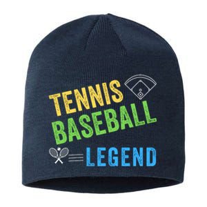 Tennis Baseball Legend, Funny Tennis Baseball Lovers Sustainable Beanie