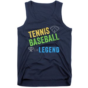 Tennis Baseball Legend, Funny Tennis Baseball Lovers Tank Top