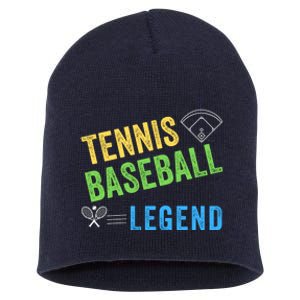 Tennis Baseball Legend, Funny Tennis Baseball Lovers Short Acrylic Beanie