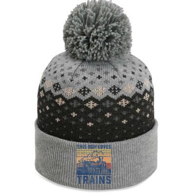 This Boy Loves Trains Trains Lovers The Baniff Cuffed Pom Beanie