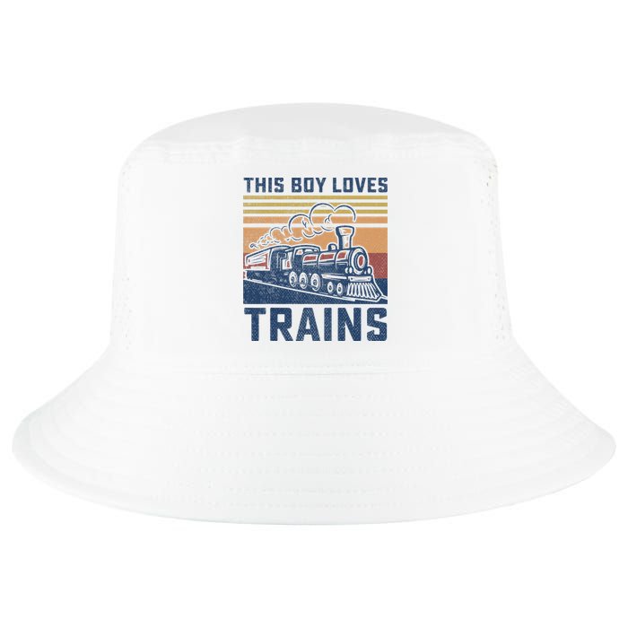 This Boy Loves Trains Trains Lovers Cool Comfort Performance Bucket Hat