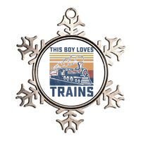 This Boy Loves Trains Trains Lovers Metallic Star Ornament