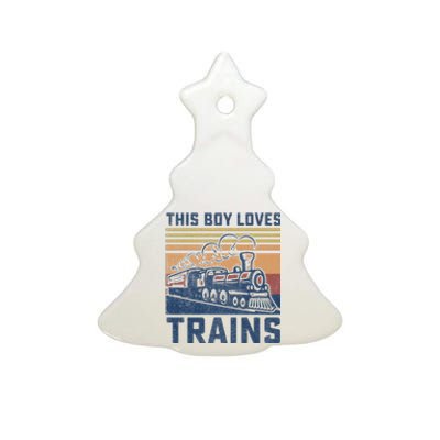 This Boy Loves Trains Trains Lovers Ceramic Tree Ornament