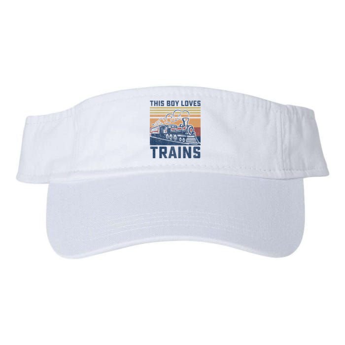 This Boy Loves Trains Trains Lovers Valucap Bio-Washed Visor