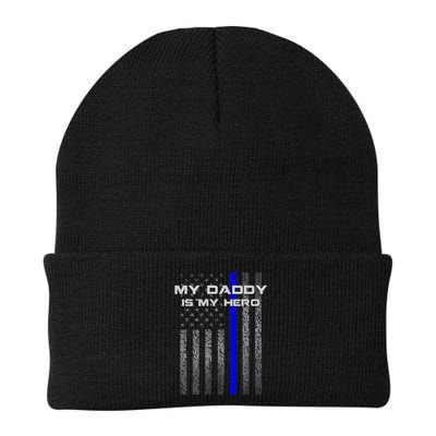 Thine Blue Line Flag My Daddy My Hero Police Son or Daughter Beanie