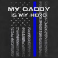Thine Blue Line Flag My Daddy My Hero Police Son or Daughter Beanie