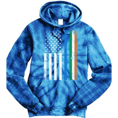 Thin Blue Line Irish American Flag Police Officer Gift Tie Dye Hoodie