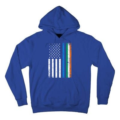 Thin Blue Line Irish American Flag Police Officer Gift Tall Hoodie