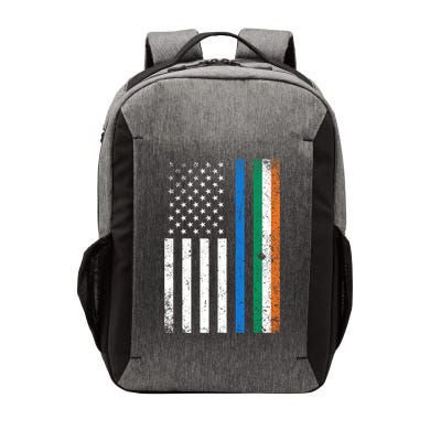 Thin Blue Line Irish American Flag Police Officer Gift Vector Backpack