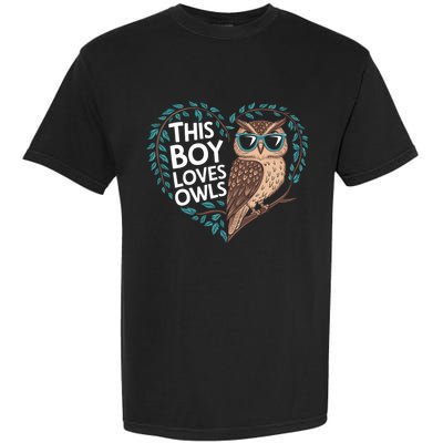 This Boy Loves Owls Cute Owl Valentines Day Garment-Dyed Heavyweight T-Shirt