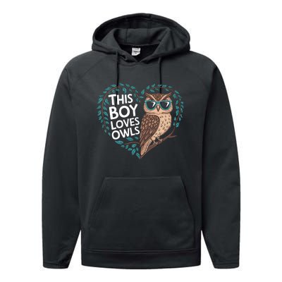 This Boy Loves Owls Cute Owl Valentines Day Performance Fleece Hoodie