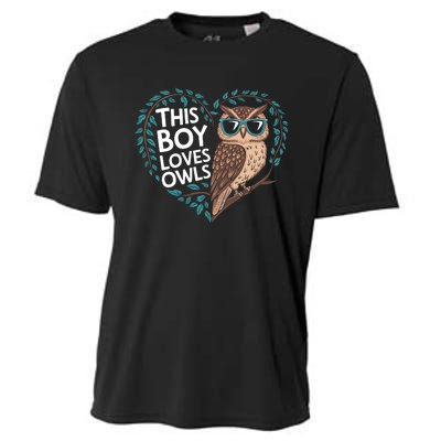 This Boy Loves Owls Cute Owl Valentines Day Cooling Performance Crew T-Shirt