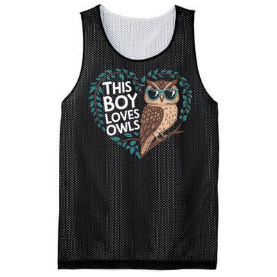 This Boy Loves Owls Cute Owl Valentines Day Mesh Reversible Basketball Jersey Tank