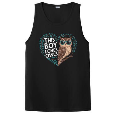 This Boy Loves Owls Cute Owl Valentines Day PosiCharge Competitor Tank