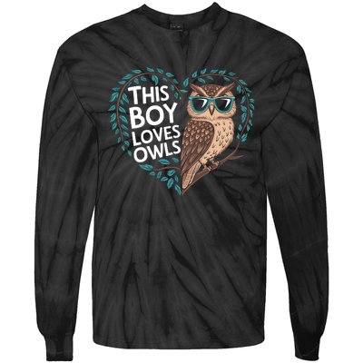 This Boy Loves Owls Cute Owl Valentines Day Tie-Dye Long Sleeve Shirt