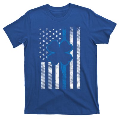 Thin Blue Line Le Cop Police Irish Us Flag St Patricks Day Gift T-Shirt