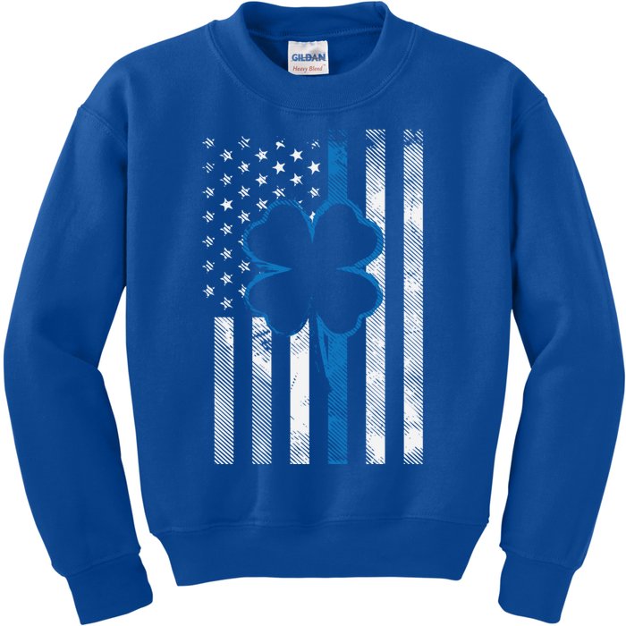 Thin Blue Line Le Cop Police Irish Us Flag St Patricks Day Gift Kids Sweatshirt