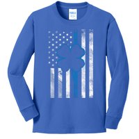 Thin Blue Line Le Cop Police Irish Us Flag St Patricks Day Gift Kids Long Sleeve Shirt