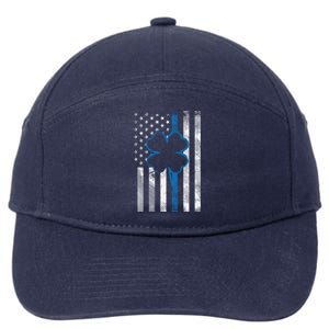 Thin Blue Line Le Cop Police Irish Us Flag St Patricks Day Gift 7-Panel Snapback Hat