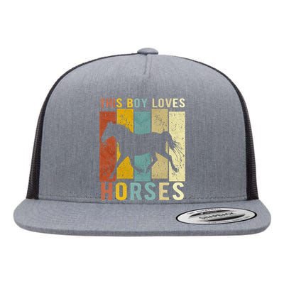 This Boy Loves Horses Boy Horse Flat Bill Trucker Hat