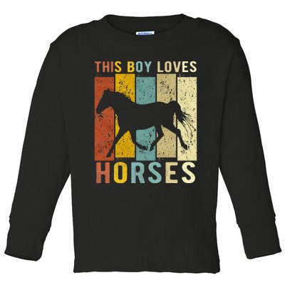 This Boy Loves Horses Boy Horse Toddler Long Sleeve Shirt