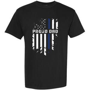 Thin Blue Line Proud Dad Police Family Garment-Dyed Heavyweight T-Shirt