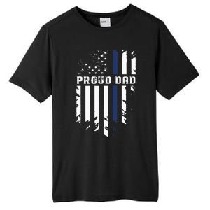 Thin Blue Line Proud Dad Police Family Tall Fusion ChromaSoft Performance T-Shirt